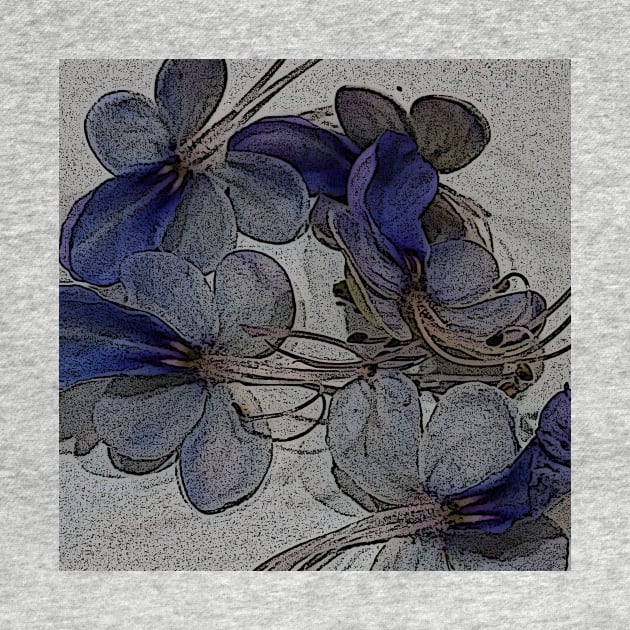 Gray and Blue Botanical Pillows Blue Butterfly Flower Glory Bower Wings by IEatFanBoys